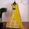 Yellow Color Sequence Embroidery Lehenga Choli for Wedding Function