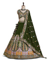 Green Color Sequence Embroidery Lehenga Choli for Wedding Function