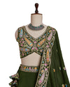 Green Color Sequence Embroidery Lehenga Choli for Wedding Function