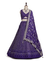 Purple Color Sequence Embroidery Lehenga Choli for Wedding Function