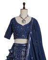 Blue Color Sequence Embroidery Lehenga Choli for Wedding Function