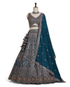 Teal Blue Lehenga Choli with Intricate Thread, Sequin, and Zari Work – Perfect for Weddings & Parties