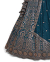 Teal Blue Lehenga Choli with Intricate Thread, Sequin, and Zari Work – Perfect for Weddings & Parties