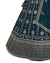 Teal Blue Lehenga Choli with Intricate with Zari and Sequin Work Perfect for Weddings & Parties