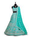 Turquoise lehenga Sequence Embroidery Lehenga Choli for Wedding Function