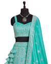 Turquoise lehenga Sequence Embroidery Lehenga Choli for Wedding Function