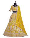 Yellow Color Sequence Embroidery Lehenga Choli for Wedding Function