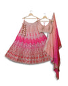 shaded pink-to-peach lehenga set with Intricate Sequin, and Zari Work – Perfect for Weddings & Parties