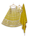 Muddy Yellow Color Sequence Embroidery Lehenga Choli for Wedding Function