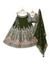 Green Color Sequence Embroidery Lehenga Choli for Wedding Function