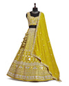 Muddy Yellow Color Sequence Embroidery Lehenga Choli for Wedding Function