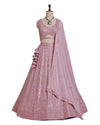 Baby Pink Sequence Embroidery Lehenga Choli for Wedding occasion