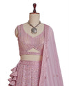 Baby Pink Sequence Embroidery Lehenga Choli for Wedding occasion